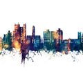 Luton England Skyline Blue & Bronze Mural Wallpaper - pure wallpaper artwork