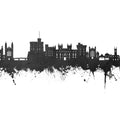 Windsor England Skyline Black & White Mural Wallpaper - pure wallpaper artwork