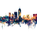 Indianapolis Indiana Skyline Blue & Bronze Mural Wallpaper - pure wallpaper artwork