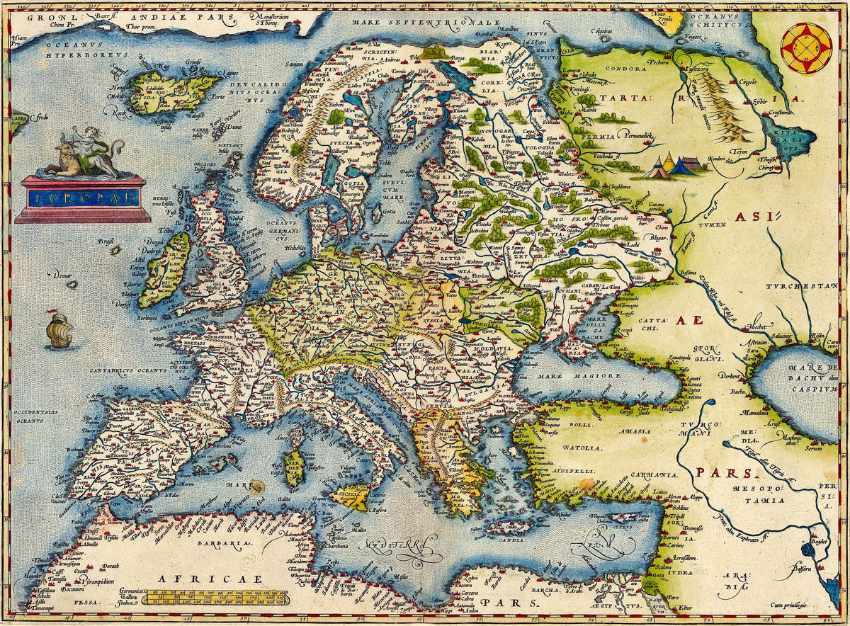 Old Map of Europe, 1570 Mural Wallpaper - pure wallpaper artwork