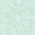 Kala Flowers White on Mint Mural Wallpaper - pure wallpaper artwork