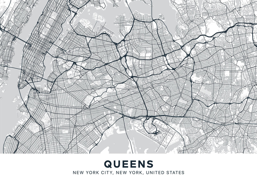 Map of Queens Mural Wallpaper