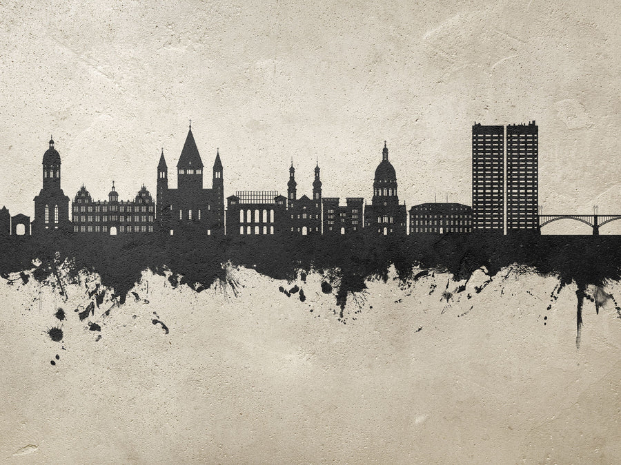 Mainz Germany Skyline Concrete Mural Wallpaper