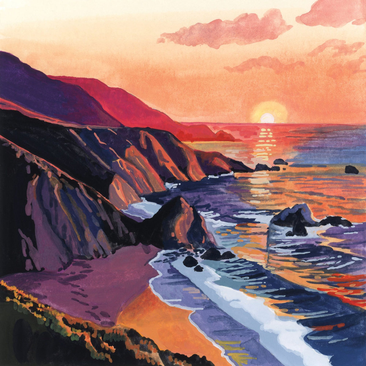 Sunset on the Sandy Dune Mural Wallpaper - pure wallpaper artwork