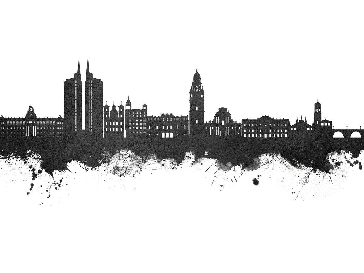 Murcia Spain Skyline Black & White Mural Wallpaper - pure wallpaper artwork