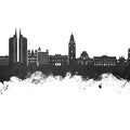 Murcia Spain Skyline Black & White Mural Wallpaper - pure wallpaper artwork