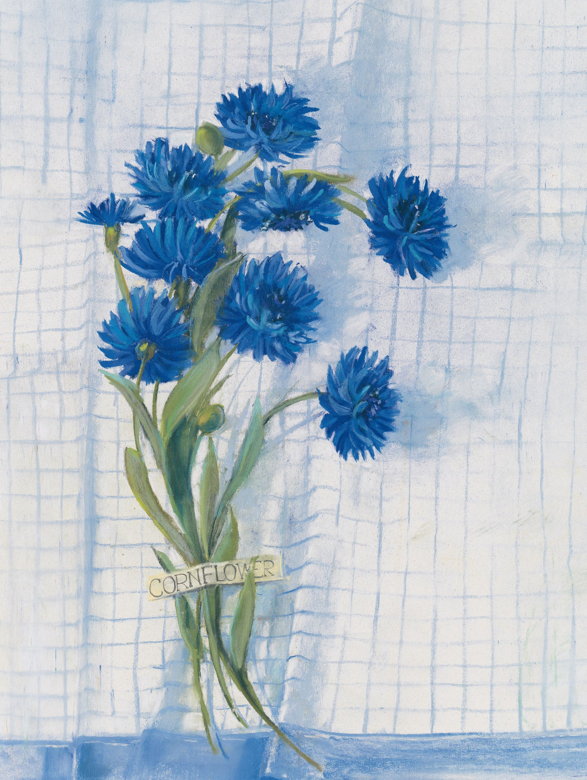 Cornflowers on Linen Mural Wallpaper - pure wallpaper artwork