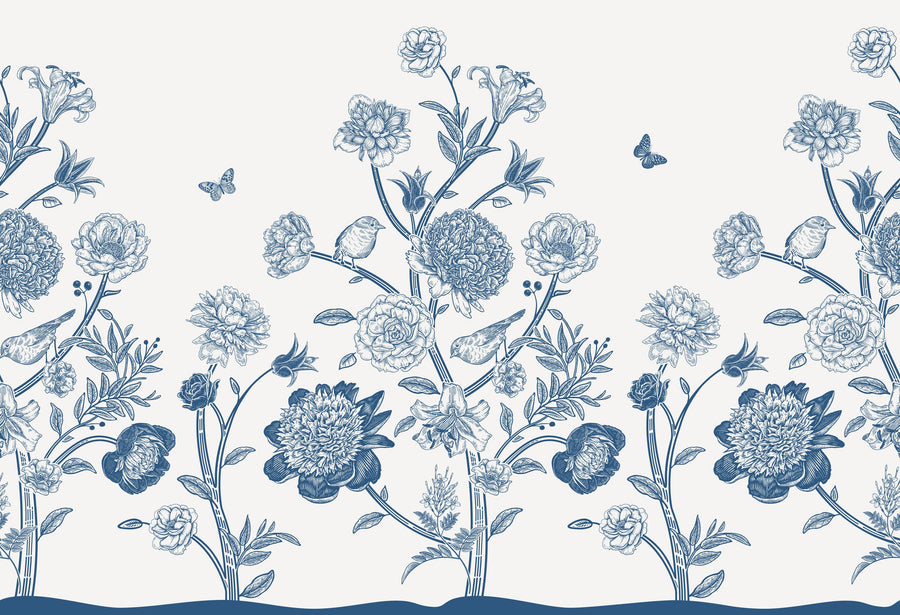 Proud Victorian Flowers Mural Wallpaper