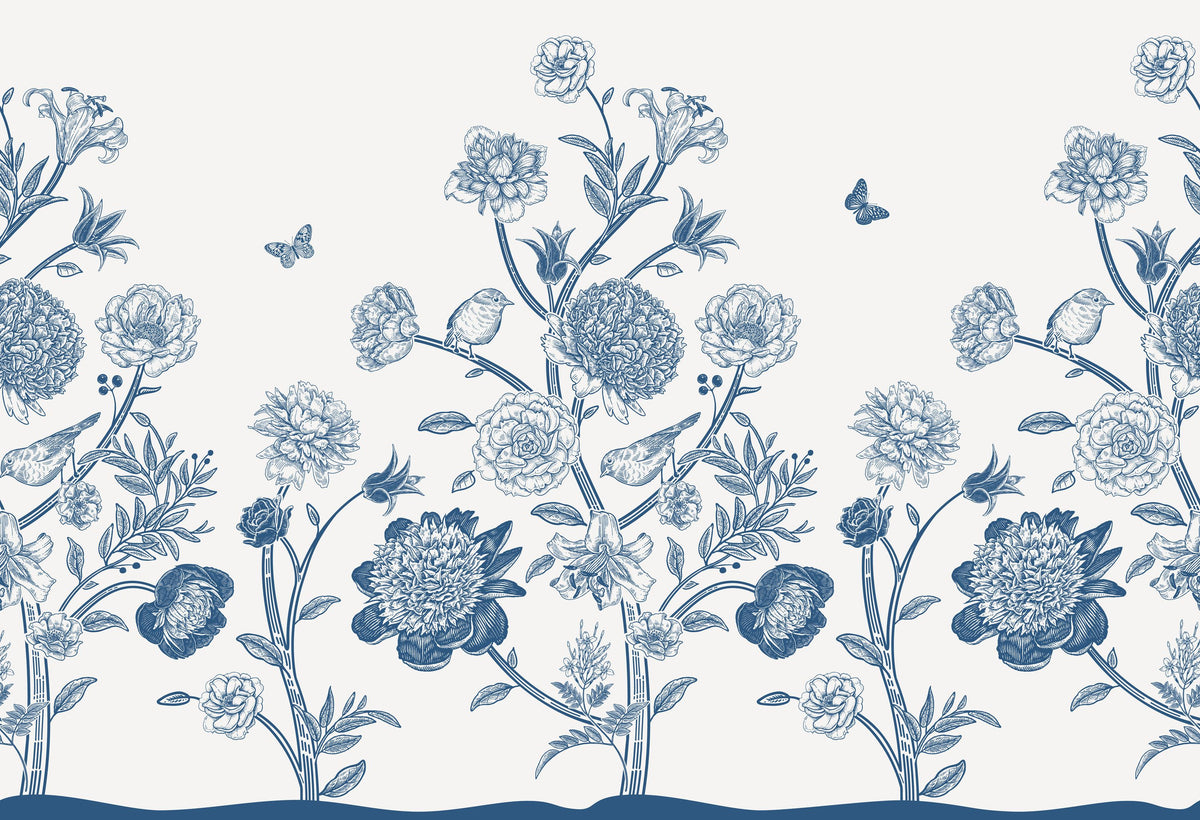 Proud Victorian Flowers Mural Wallpaper - pure wallpaper artwork