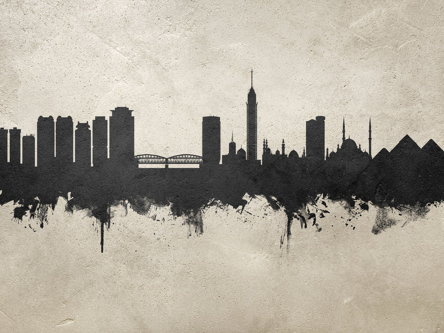 Cairo Egypt Skyline Concrete Mural Wallpaper