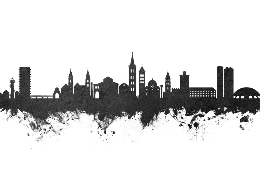 Zadar Croatia Skyline Black & White Mural Wallpaper