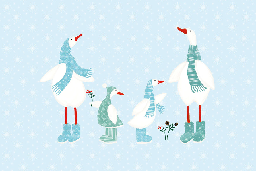 Ducks in the Snow I Mural Wallpaper