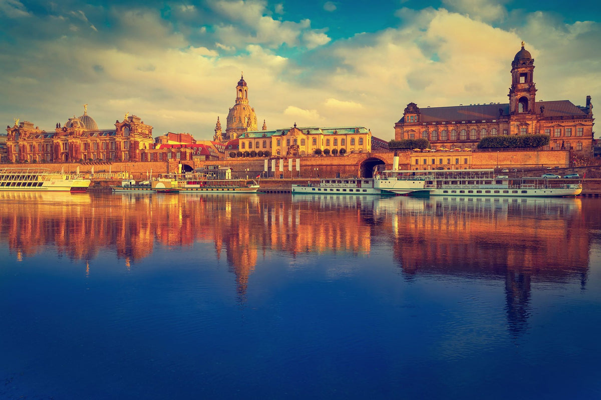 Dresden Reflecion in Elbe River Mural Wallpaper - pure wallpaper artwork