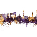 Ithaca New York Skyline Purple & Gold Mural Wallpaper - pure wallpaper artwork