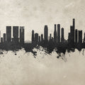 Osaka Skyline Concrete Mural Wallpaper - pure wallpaper artwork