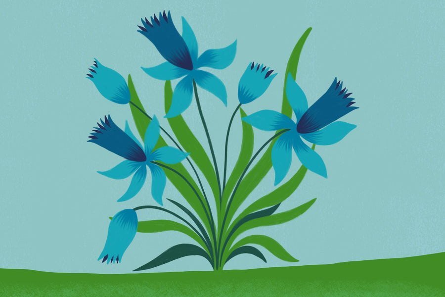 Happy Spring Flower Mural Wallpaper