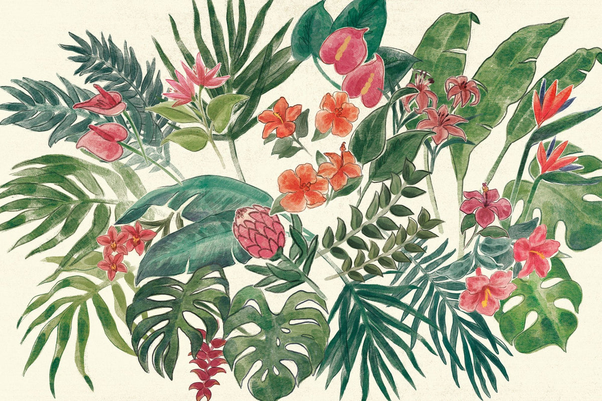 Jungle Vibes VI Leaves Mural Wallpaper - pure wallpaper artwork