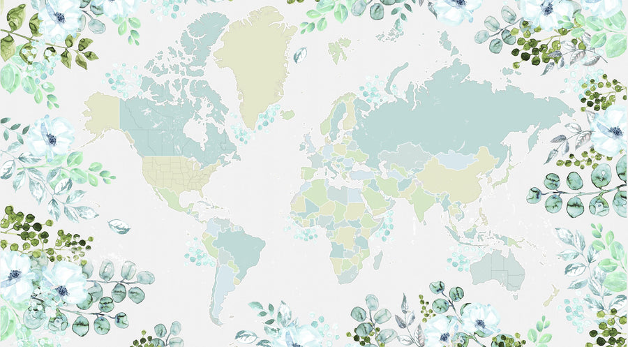 World Map - Marie Mural Wallpaper