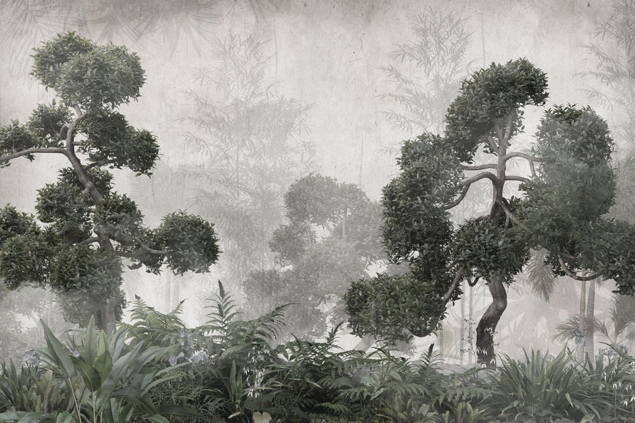 Forest Wallpaper Mural – Woodland Wall Mural – Dainty Trees printable artwork