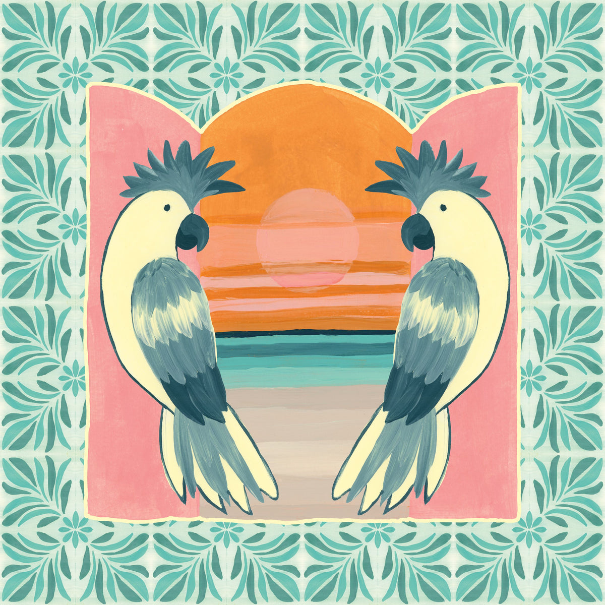 Tropical Birds II Mural Wallpaper - pure wallpaper artwork