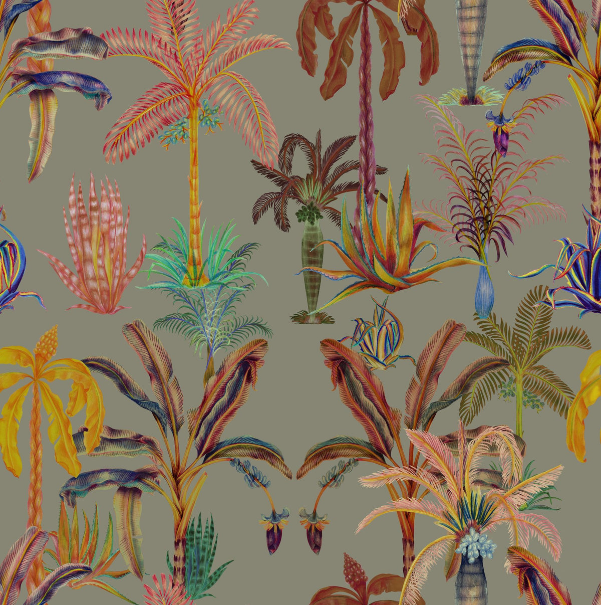 Statement Palms, Laurel Mural Wallpaper - pure wallpaper artwork