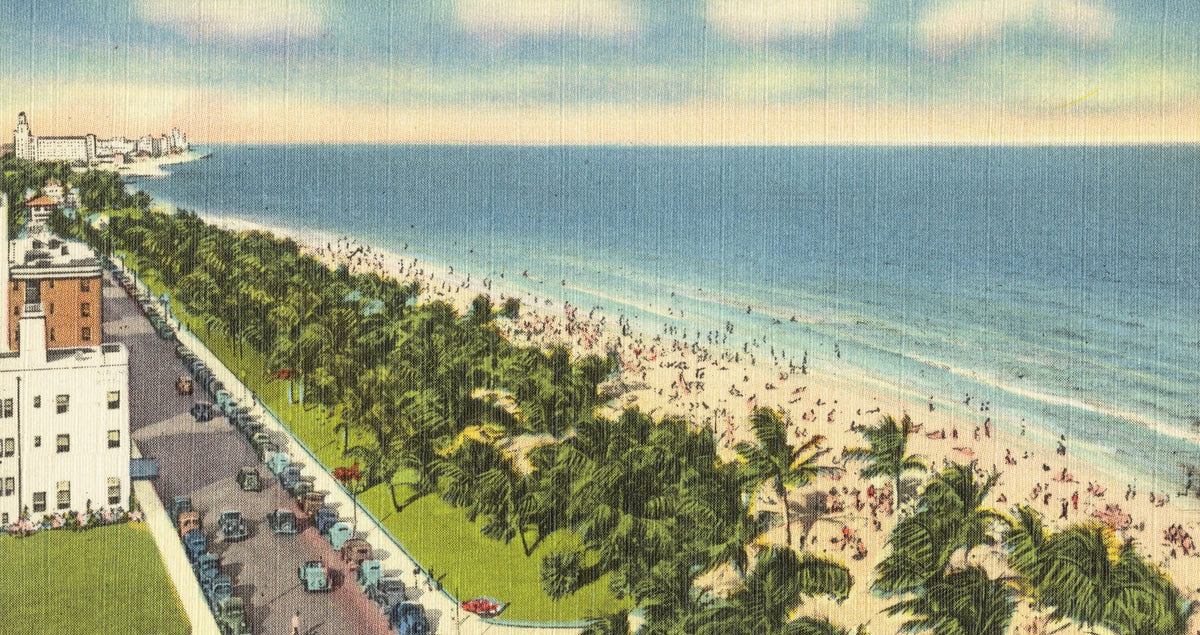 Ocean Drive Mural Wallpaper - pure wallpaper artwork