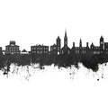 New Bern North Carolina Skyline Black & White Mural Wallpaper - pure wallpaper artwork