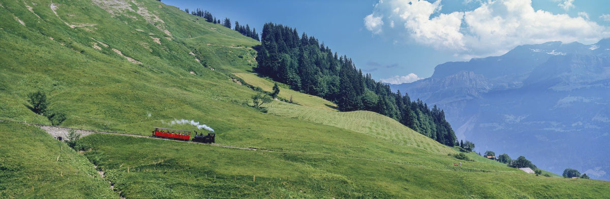 Mountain Railway Journey Mural Wallpaper - pure wallpaper artwork
