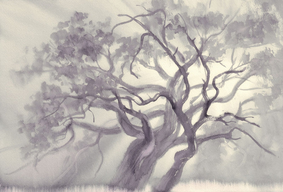 Forest Wallpaper Mural – Woodland Wall Mural – Twilight Embrace printable artwork