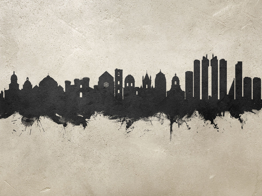 Naples Italy Skyline Concrete Mural Wallpaper