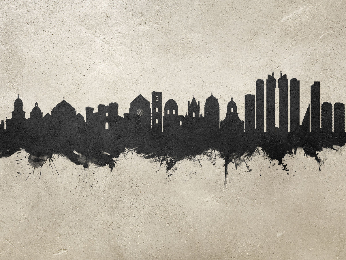 Naples Italy Skyline Concrete Mural Wallpaper - pure wallpaper artwork
