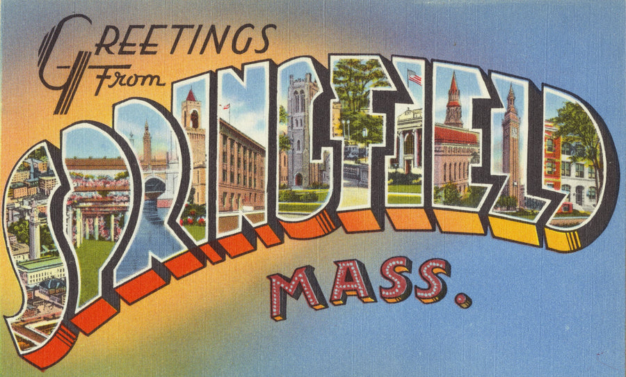 Greetings From Springfield Mass. Mural Wallpaper