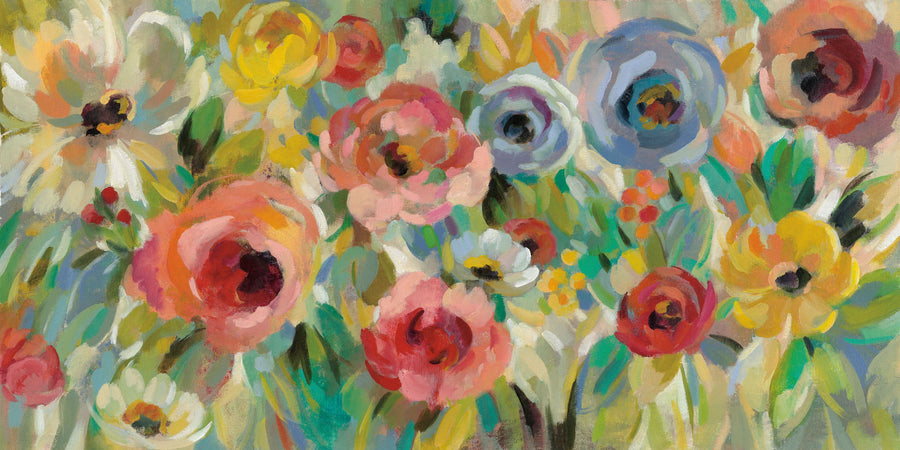 Vivid Coral Floral I Mural Wallpaper