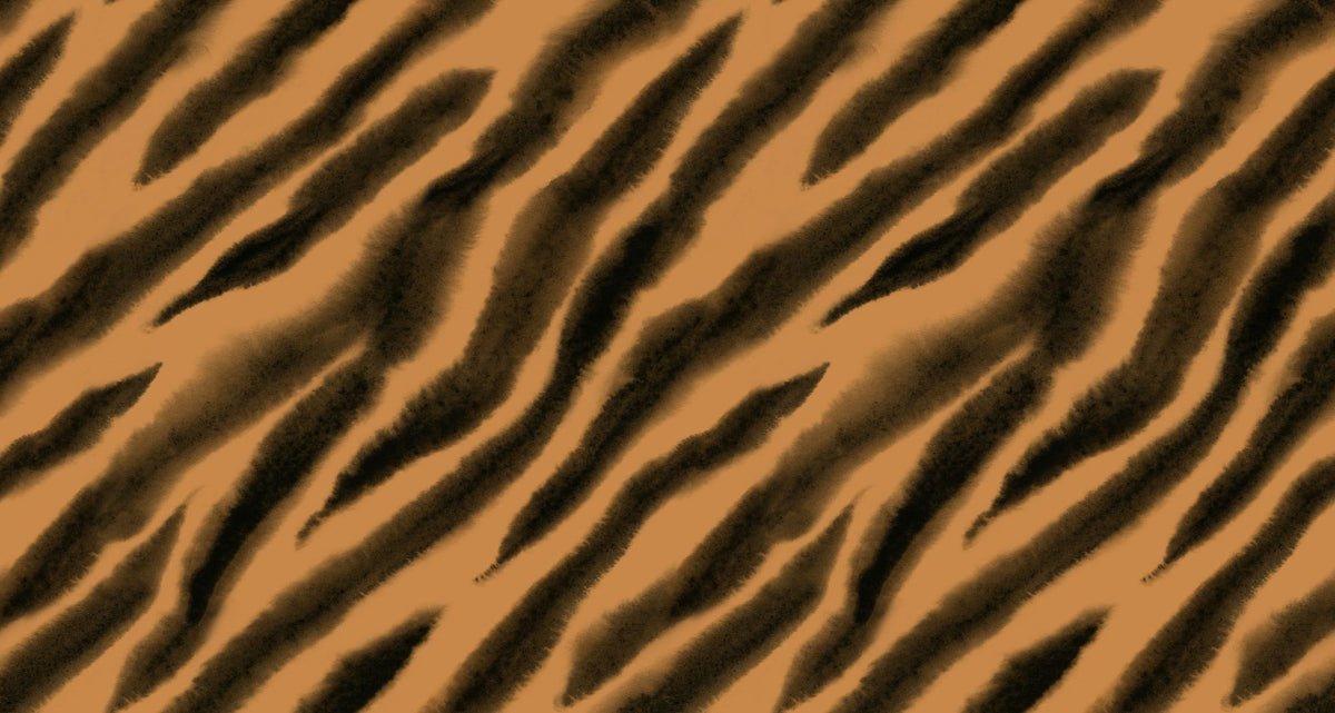 Watercolor Tiger Stripes, Warm Mural Wallpaper - pure wallpaper artwork