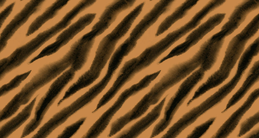 Watercolor Tiger Stripes, Warm Mural Wallpaper