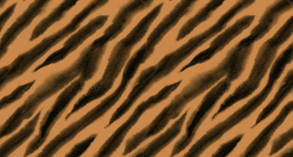 Watercolor Tiger Stripes, Warm Mural Wallpaper - pure wallpaper artwork
