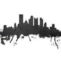 Pittsburg Pennsylvania Skyline Black & White Mural Wallpaper - pure wallpaper artwork