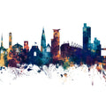 Southampton England Skyline Blue & Bronze Mural Wallpaper - pure wallpaper artwork