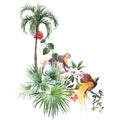 Paradise Bird and Monkey Mural Wallpaper - pure wallpaper artwork