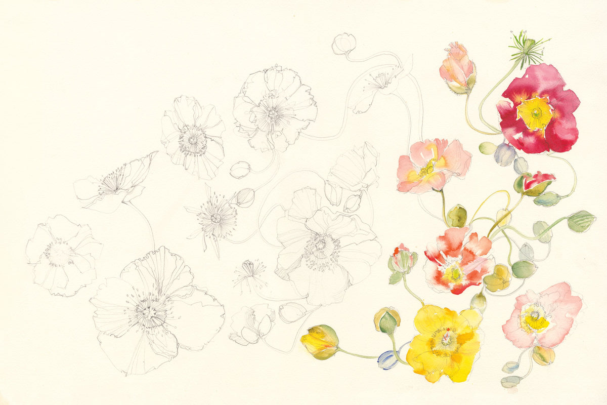 Floral Elements Mural Wallpaper - pure wallpaper artwork