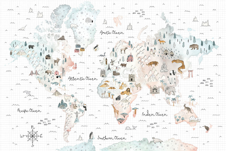 Travel the World Mural Wallpaper