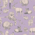 Forest Life Lilac Mural Wallpaper - pure wallpaper artwork