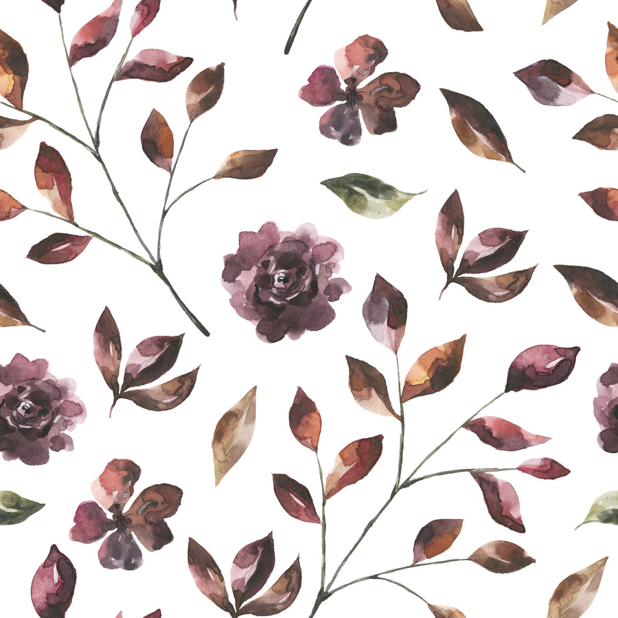 Orange and Purple Garden Mural Wallpaper