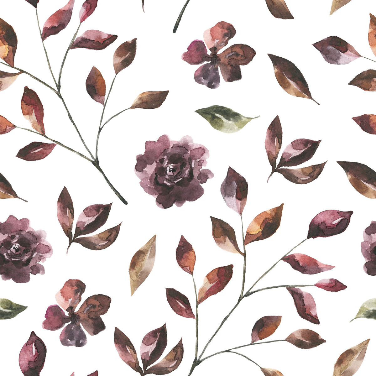 Orange and Purple Garden Mural Wallpaper - pure wallpaper artwork