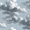 Intaglio Clouds, Ink Blue Mural Wallpaper - pure wallpaper artwork