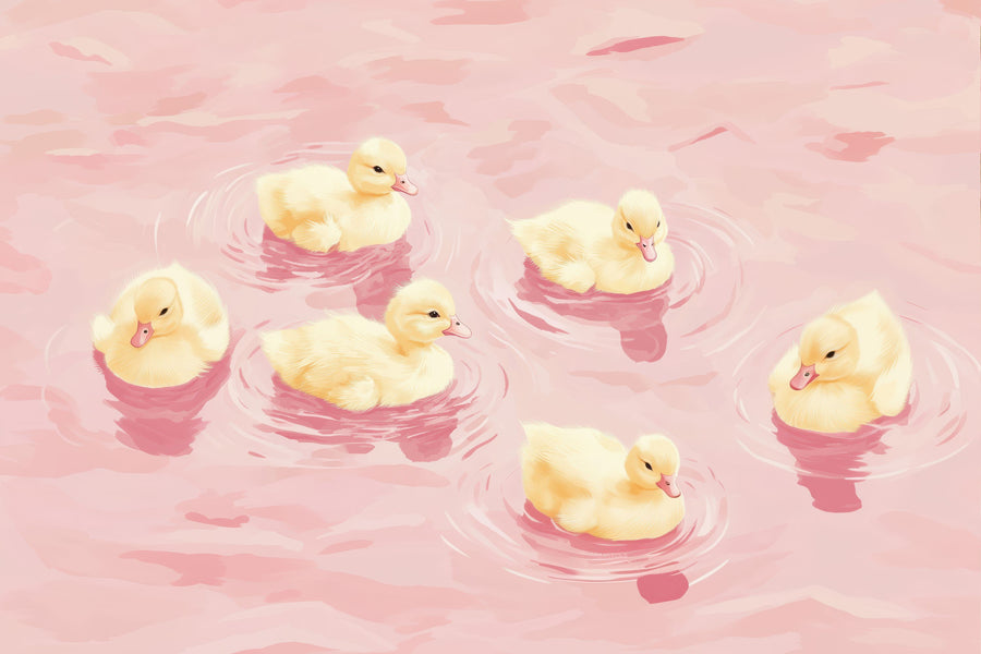 Pretty Ducklings Mural Wallpaper
