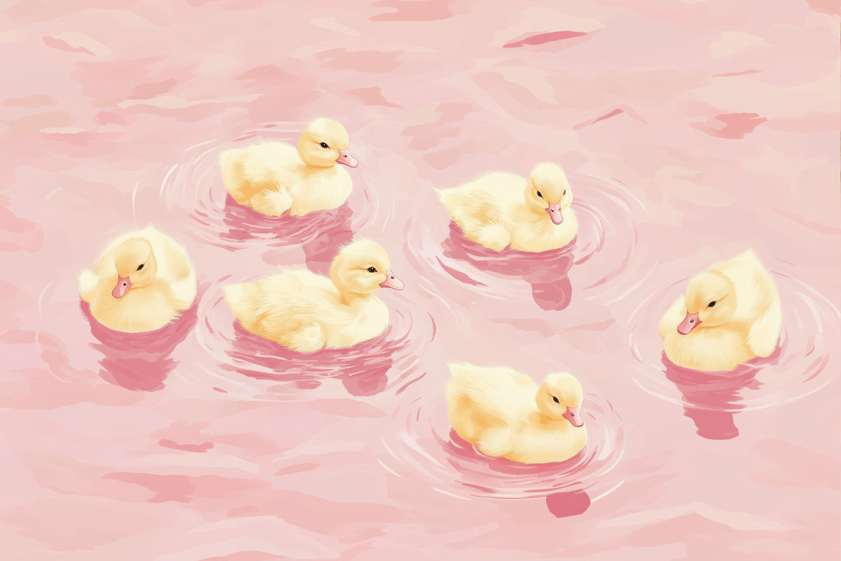 Pretty Ducklings Mural Wallpaper - pure wallpaper artwork