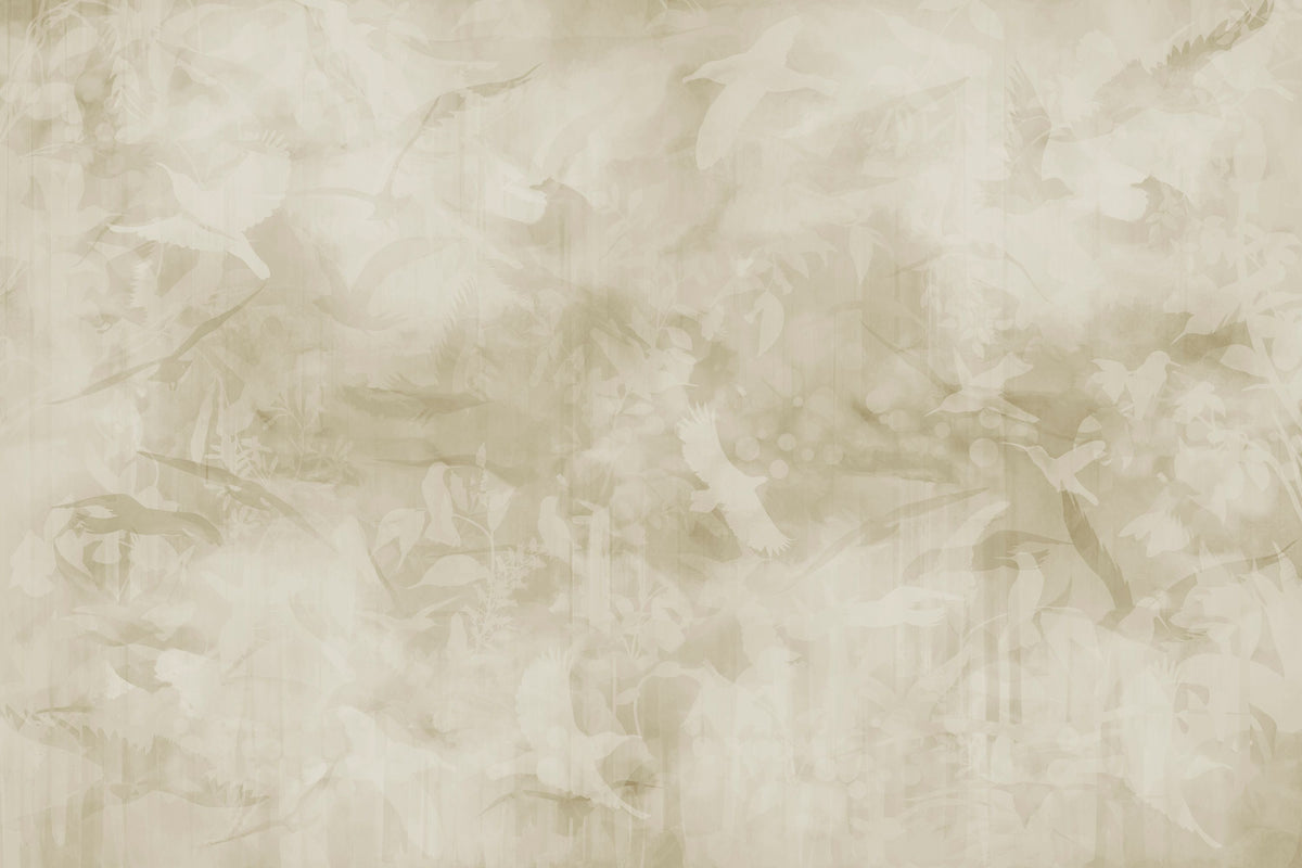 Birds of Freedom Yellowish Mural Wallpaper - pure wallpaper artwork