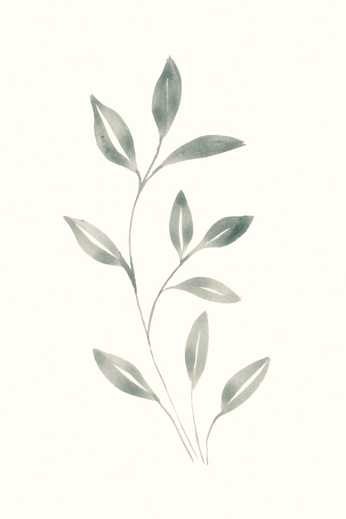 Linen Leaves I Mural Wallpaper - pure wallpaper artwork