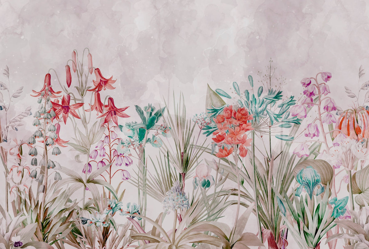 Field of Dreams Bright Red Mural Wallpaper - pure wallpaper artwork